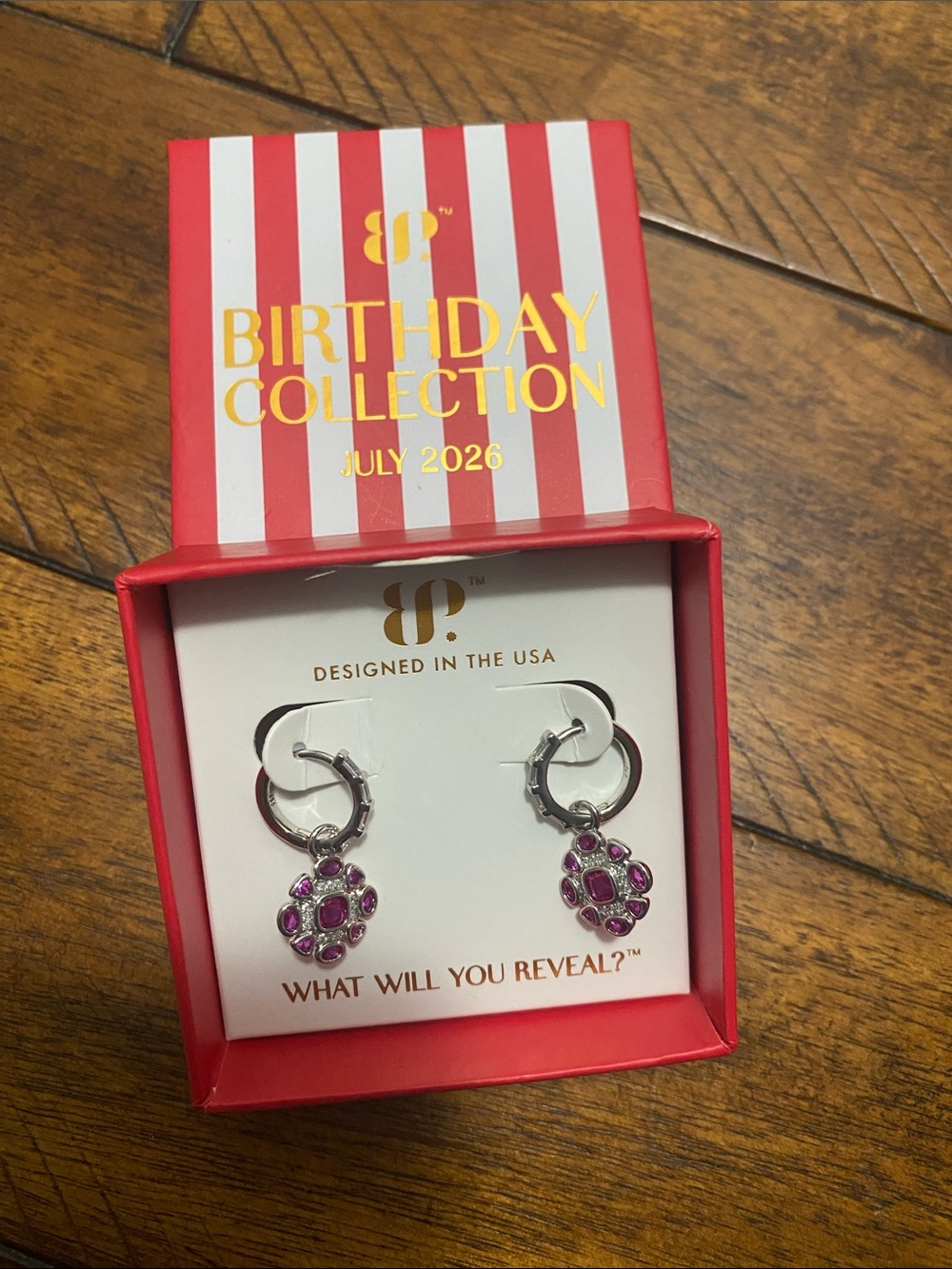 Bomb Party Birthday Collection July 2026 Earrings - Lab Created Ruby - Rhodium